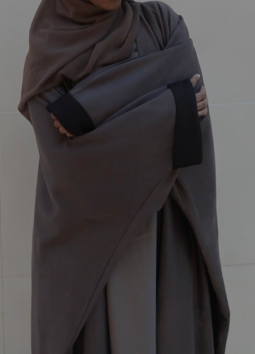 Suede Wrap Abaya Brown