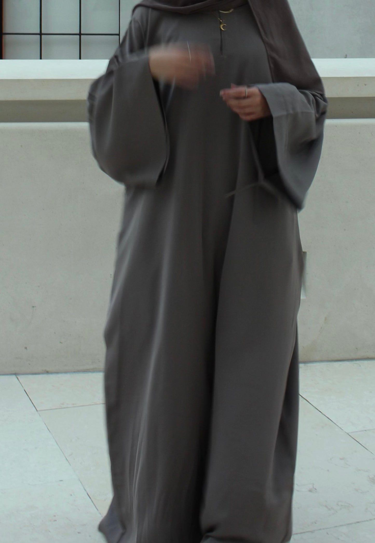 Noor Abaya in Lilac grey