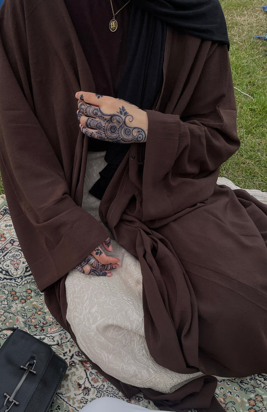 Malika Abaya in Chocolate Brown