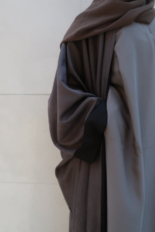 Suede Wrap Abaya Brown