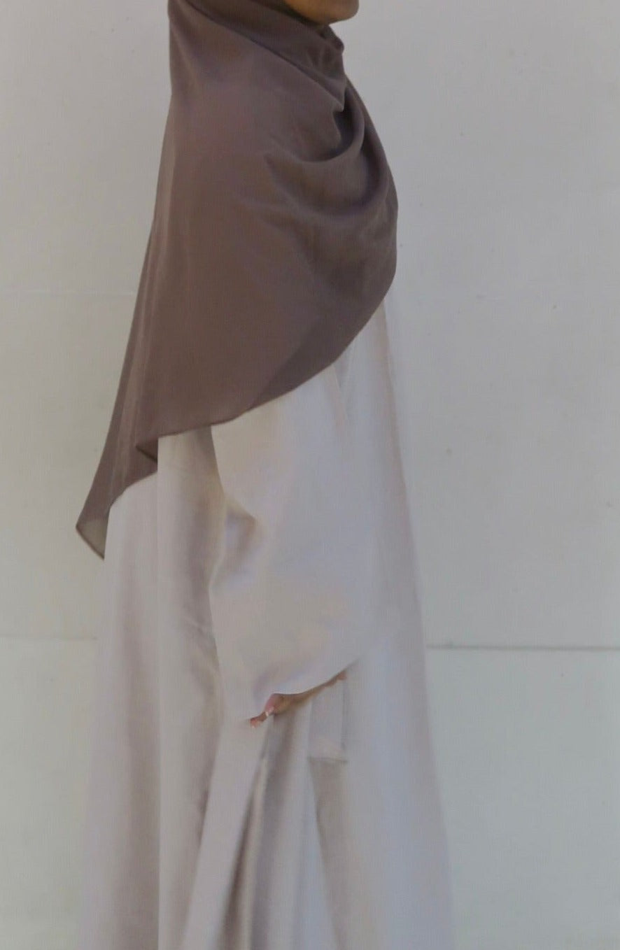 Beige Kamila - 2 Pieces Open Abaya Set