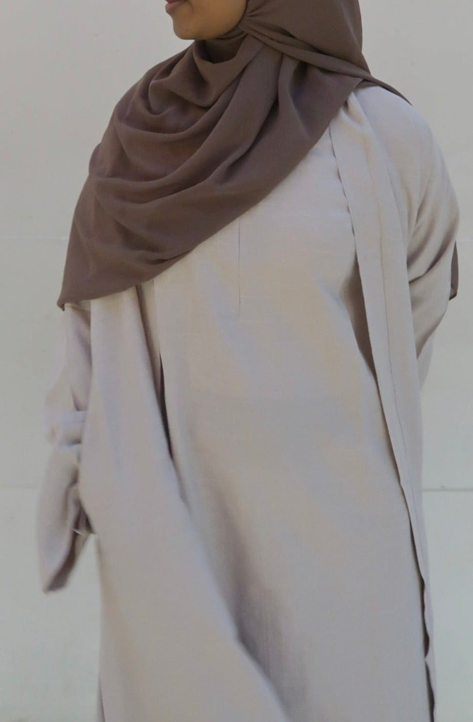 Beige Kamila - 2 Pieces Open Abaya Set